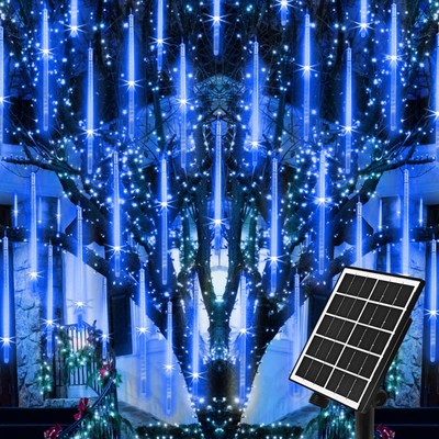 Meteor Shower Lights Outdoor Solar Iciclelight Snow Falling Rain String Light...