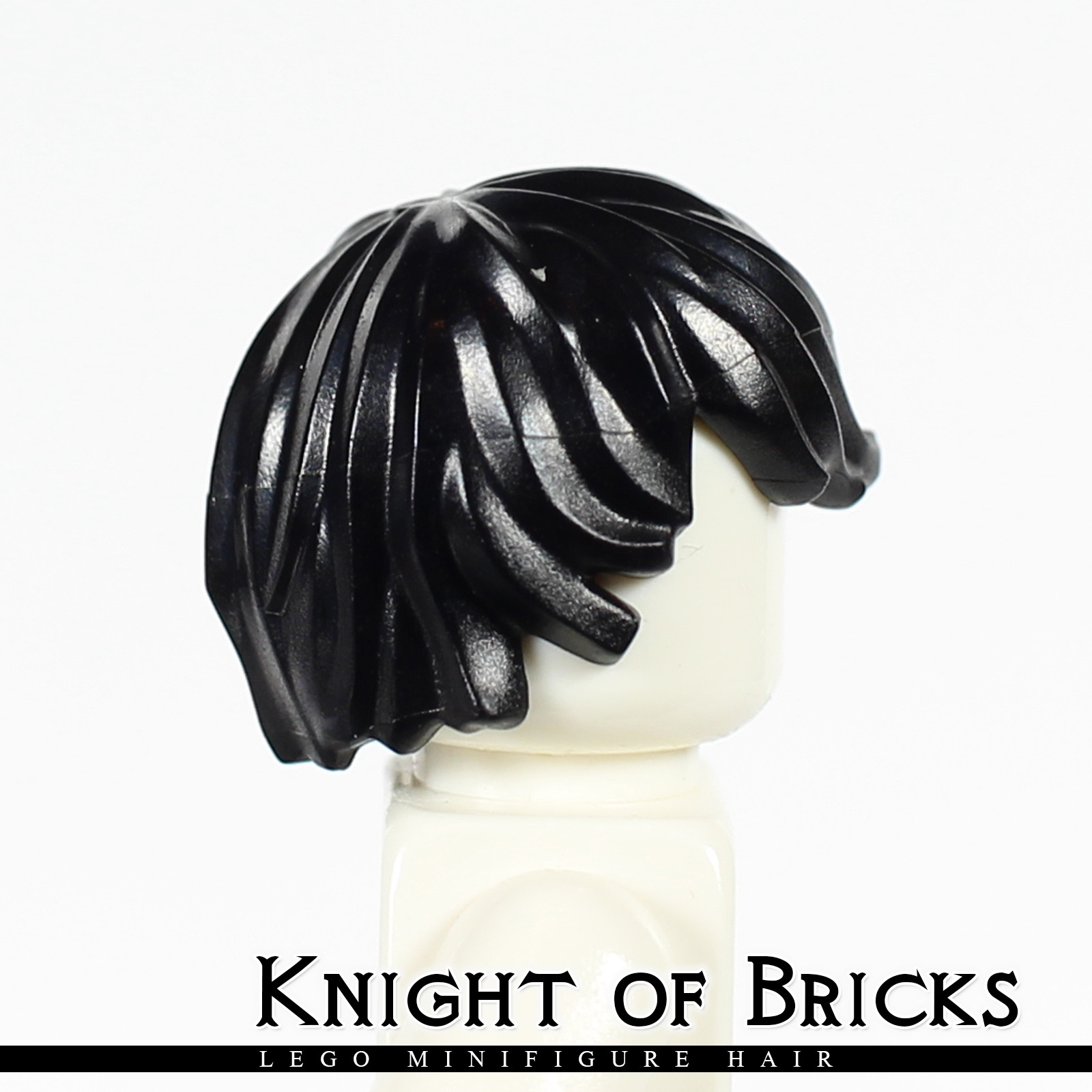 LEGO Minifigure Hair BLACK 87991 Male Boy Tousled Side Part Swept Combed