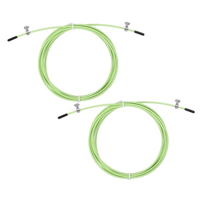2Pcs 10Ft Speed Jump Rope Replacement Cable 2.5mm Skipping Rope Light Green