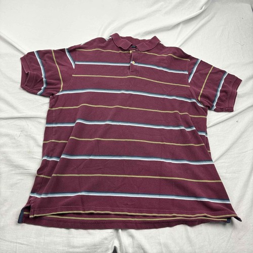 Faded Glory Mens TGM27063 Shirt Striped Short Sleeve Collared Cotton XL