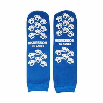 McKesson Unisex Slipper Socks Adult Size 7-1/2 to 10 Blue - 1 Pair