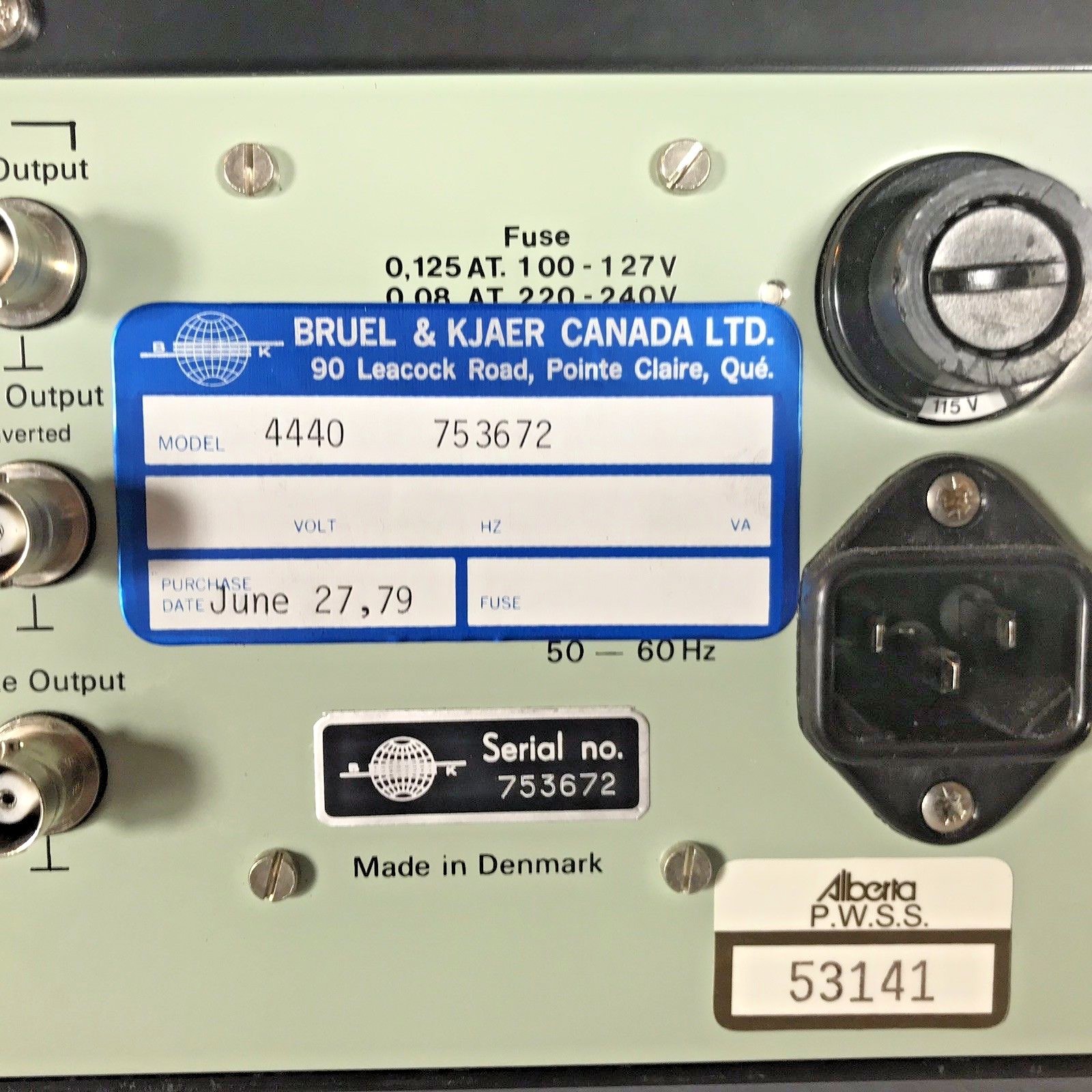 Bruel & Kjaer 4440 Reverberation Audio Test Gating System