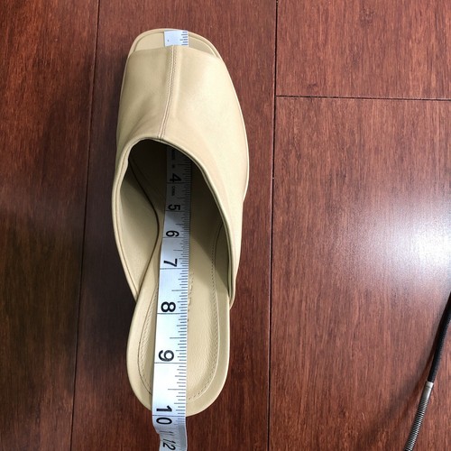Pre-owned Bottega Veneta Final $  90 Leather Napa Platform Slide Cane Sugar Eu38.5 Us8.5