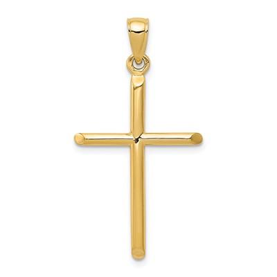 Avariah Solid 14k Yellow Gold Polished Cross Pendant - 37mm