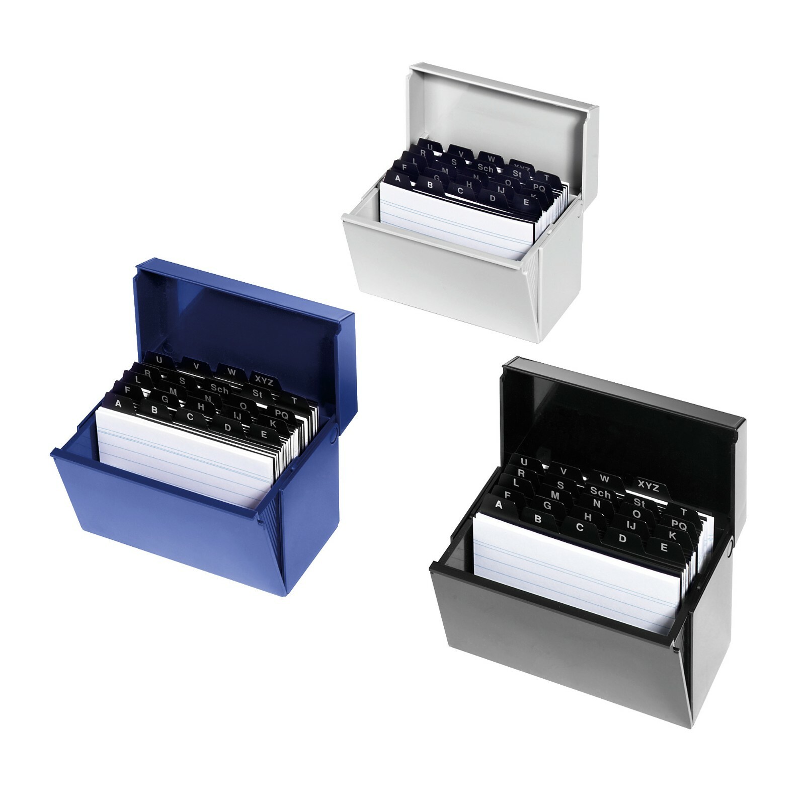 Herlitz Karteikasten Karteibox A7 Profiline mit Karteikarten u. Karteiregister 