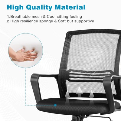 Ergonomic Home Office Chair – Rolling Desk Chair with Lumbar Support and Armr...