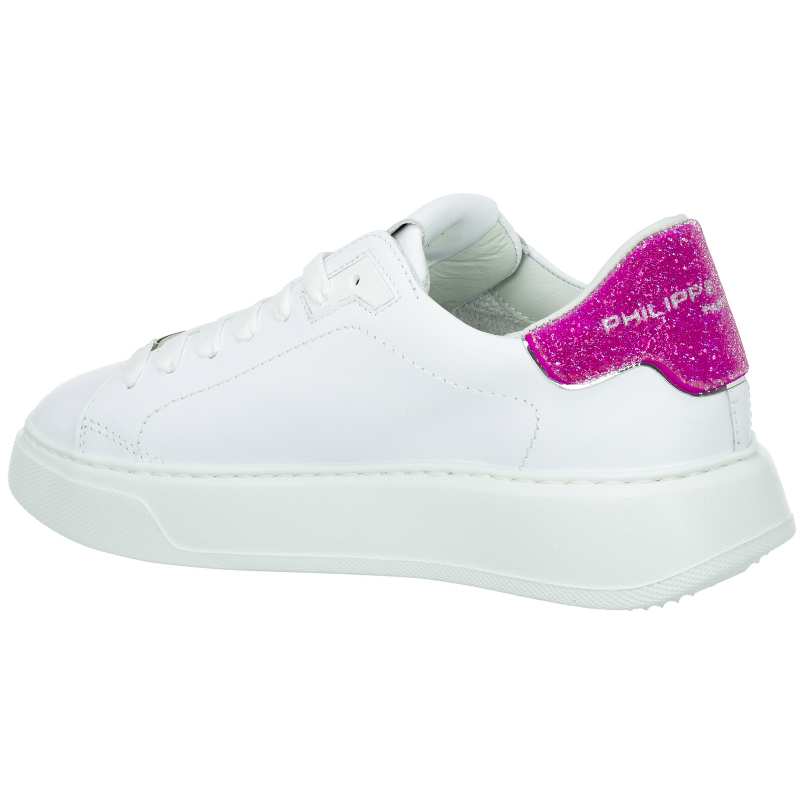 PHILIPPE MODEL PHILIPPE MODEL SNEAKER DAMEN TEMPLE BTLDVGS2 BLANC - VIOLET LOGO SCHUHE
