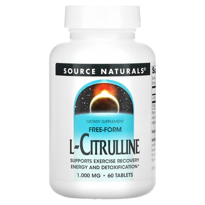 Source Naturals L-цитруллин 1000 мг 60 таблеток без молочных продуктов, без яиц,