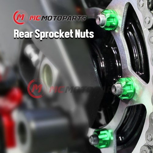 SPOKE6 Green Rear Sprocket Nuts Pack For ZX10R C1H-C2H 04 05 SPOKE6 Green Rear Sprocket Nuts Pack For ZX10R C1H-C2H 04 05