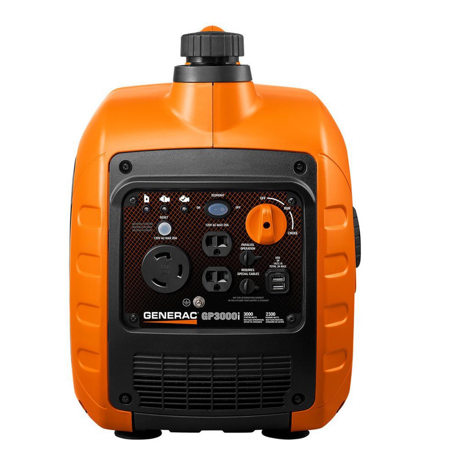 Generac Inverter Generator 3000-Watt Gas Powered Recoil Start Low Oil Shutdown