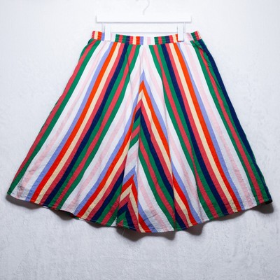 Campania Fatastica Colorful Striped Full Circle Skirt Cotton Dopamine Happy 1X