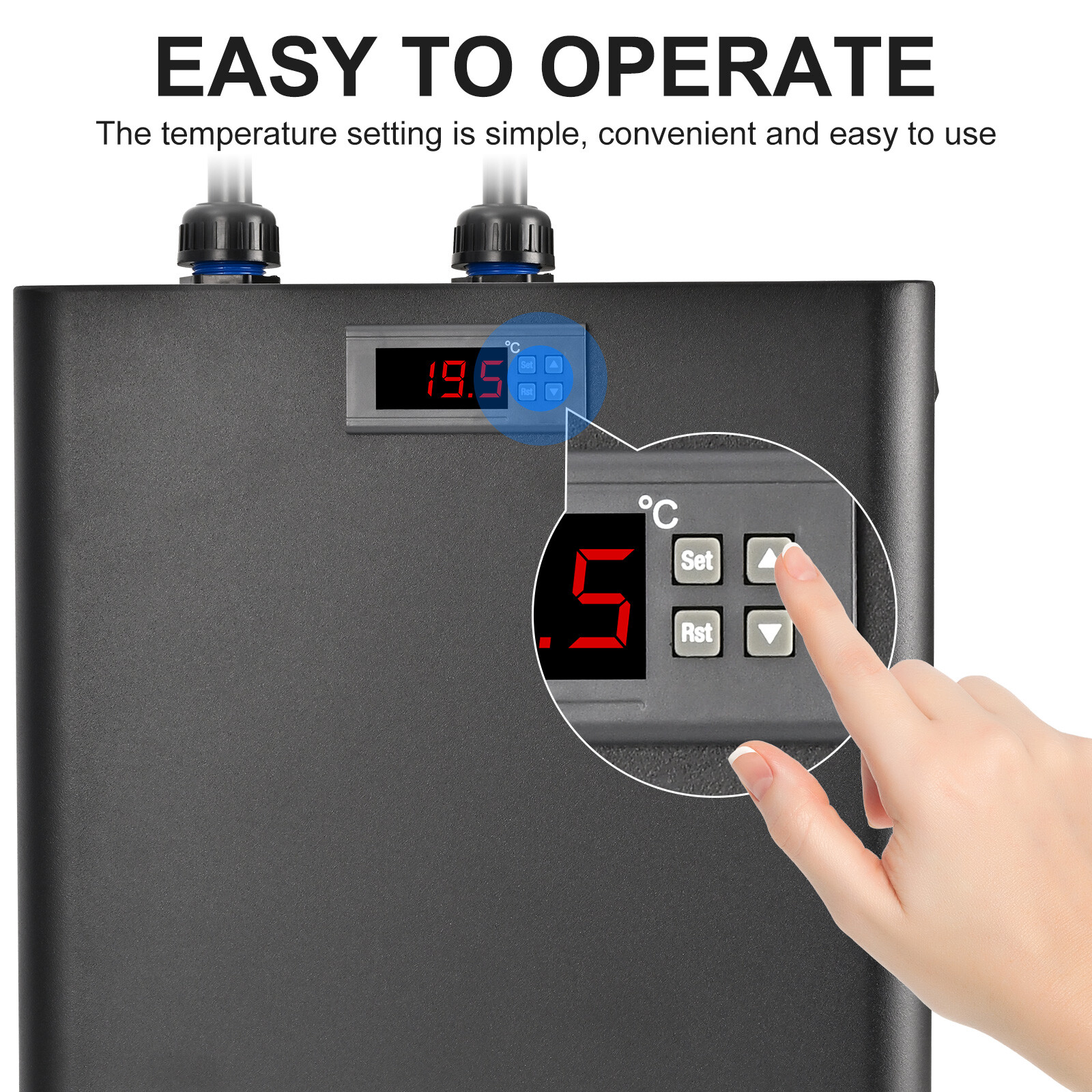 79Gal Aquarium Chiller Water Chiller 300L Fish Tank Cooler with Pump 1/3 HP USA