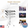MEDIMALL 30-Note Glockenspiel Bell Kit, Xylophone Bell Percussion Instrument Set w/Height Adjustable Stand, Music Stand, Mallets, Drum Sticks, 8