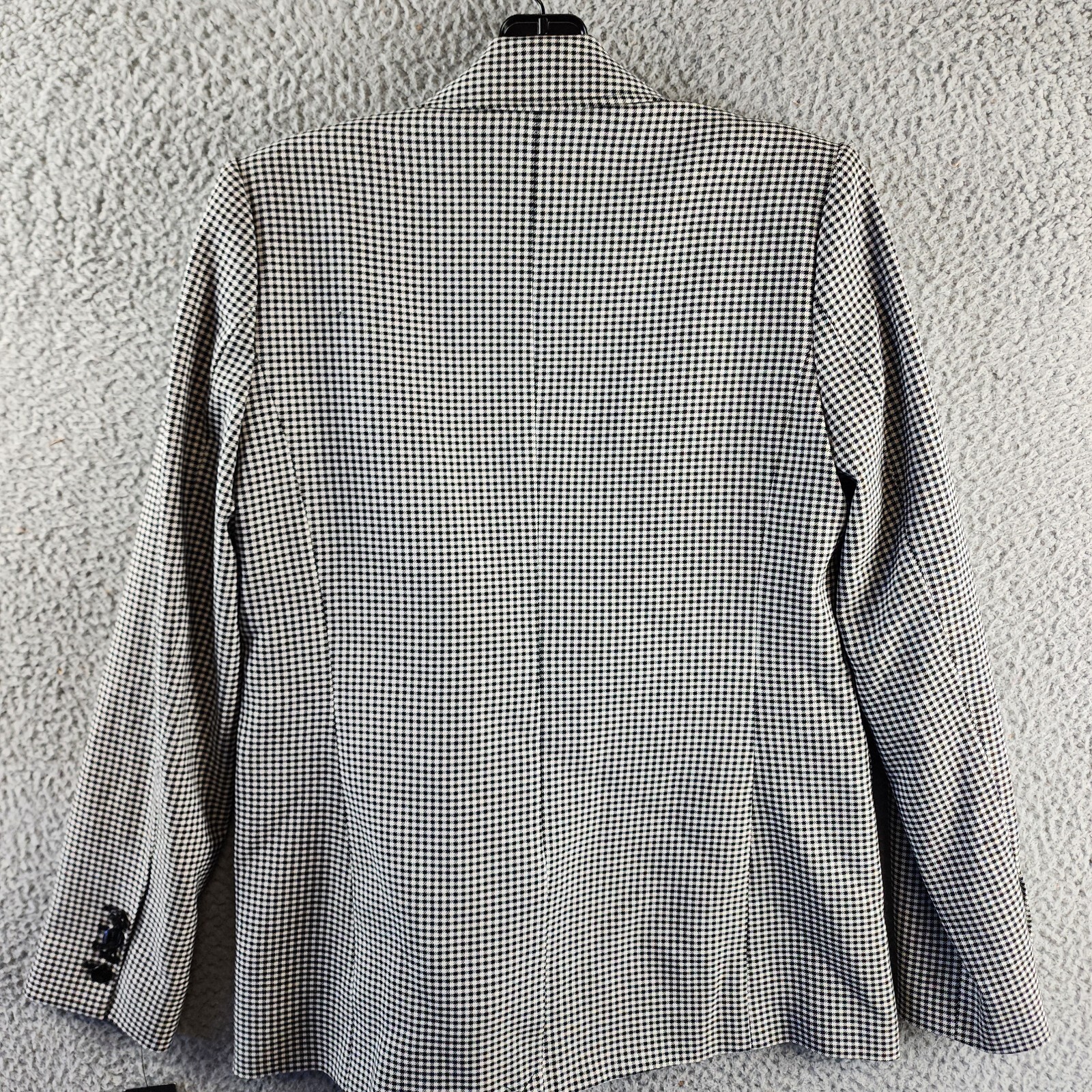 Karl Lagerfeld Houndstooth Double-Breasted Blazer Women's 2 Black/White L/S - Picture 12 of 14