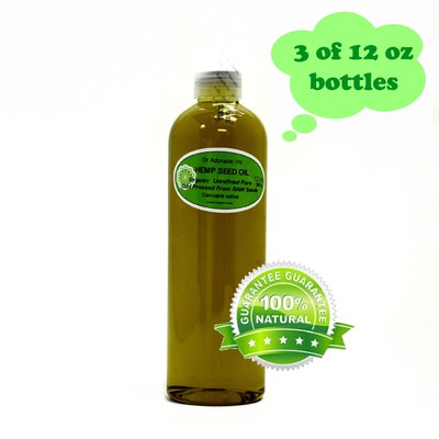 Hemp Seed Unrefined Oil 100% Pure Cold Pressed Oil You Pick Size Free Shipping