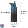 CIVAGO 40 oz Insulated Water Bottle With Straw, Stainless Steel Sports Water Cup Flask with 3 Lids (Straw, Spout and Handle Lid), Double Walled Travel Thermal Canteen Mug, Midnight Black