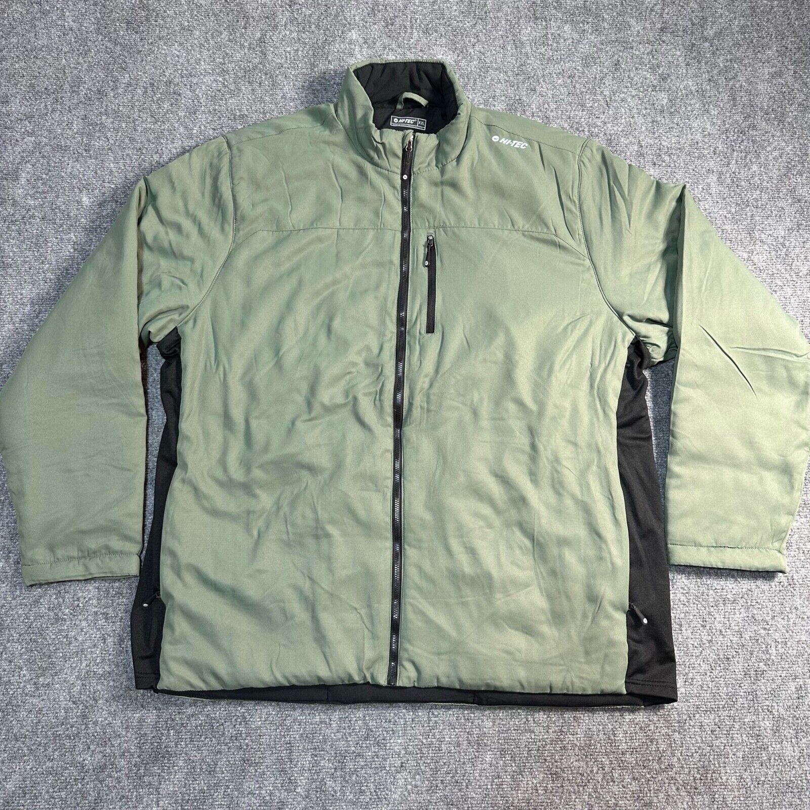Hi-Tec Jacket Mens XXL Green Mock Neck Full Zip Pockets Hi-Tec Jacket Mens XXL Green Mock Neck Full Zip Pockets