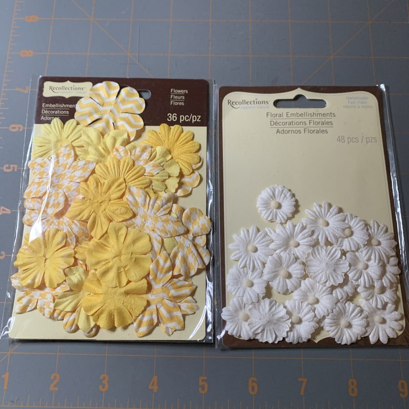 Recollections- Paper Flowers Yellow Roses Scrapbook Card Making Embellishments
