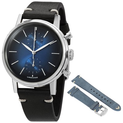 Pre-owned Undone Chronograph Quartz Blue Dial Men's Watch Mst-mcry-slv-st