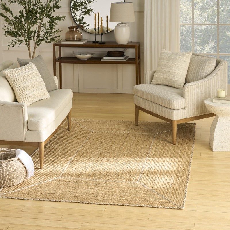 Home Terrazzo Jute Natural 4' x 6' Area Rug -