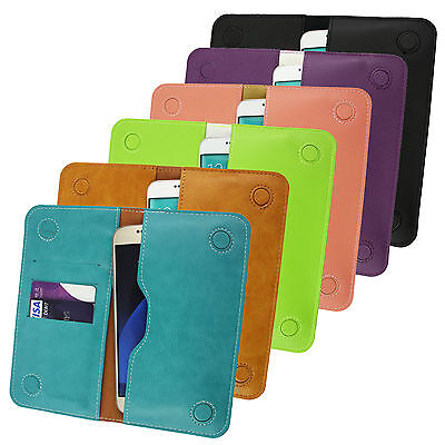 PU Leather Magnetic Slim Wallet Case Sleeve Holder fits Sony phones