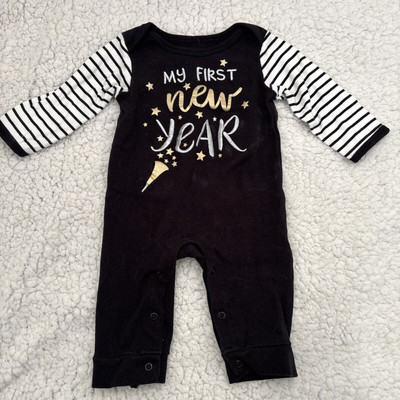 Baby Starters Size 6mo MY FIRST NEW YEAR  Romper - Boy or Girl - VG