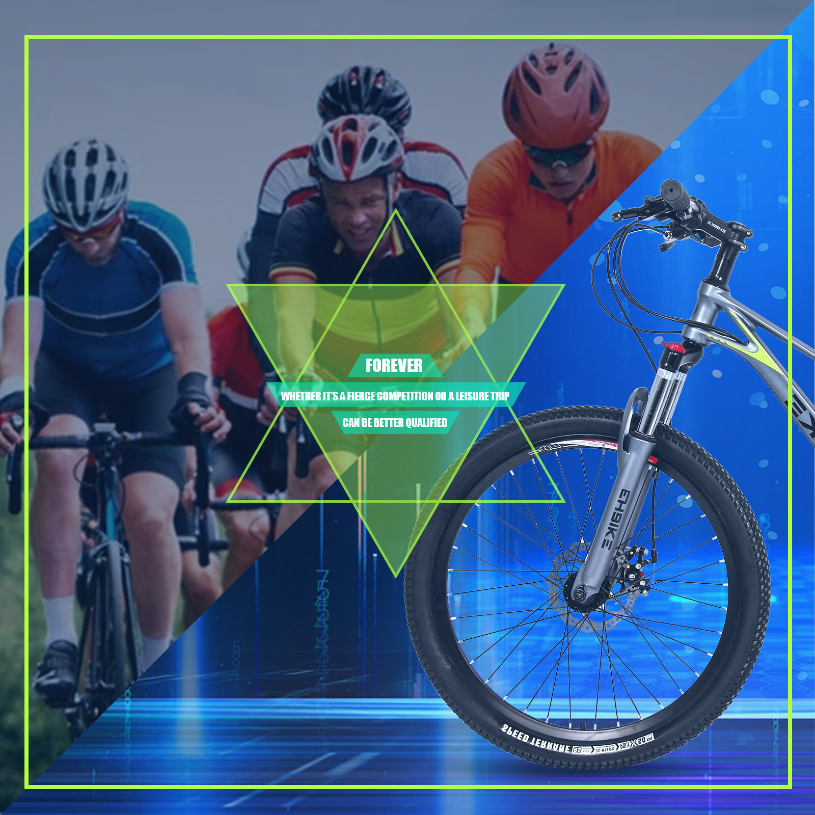 Mountain Bike Adult Bicycle 24-inch Tire Bike Rear Rack Heavy Duty 21-Speed