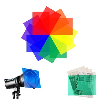 12 Pack Color Correction Gel Light Filter for Lamp Headlight
