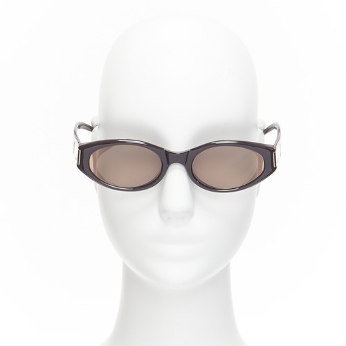 GUCCI Vintage GG2411S dark brown GG logo egg shape retro