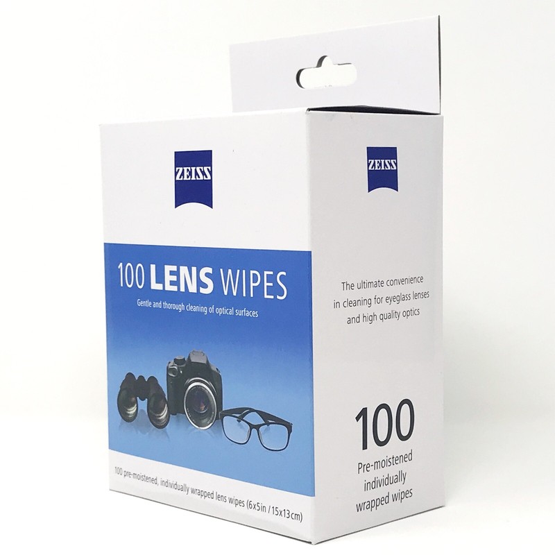 Zeiss PreMoistened Lens Cleaning Wipes Eyeglass Camera 6" x 5” (100