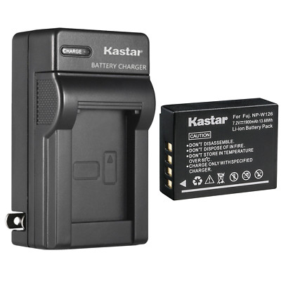 Kastar Battery AC Wall Charger for Fujifilm NP-W126 BC-W126 & Fujifilm X-M1