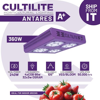 LED Grow Cultilite Antares 360W 540W Indoor COB+SMD Doppio Spettro Piante Pro