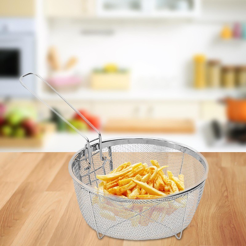 Stainless Steel Fry Baskets With Handle Skimmer For Kitchen Cooking