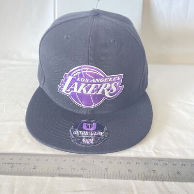 NBA Los Angeles Lakers Team Snapback Adjustable Hat Cap Black Ultra Game LA