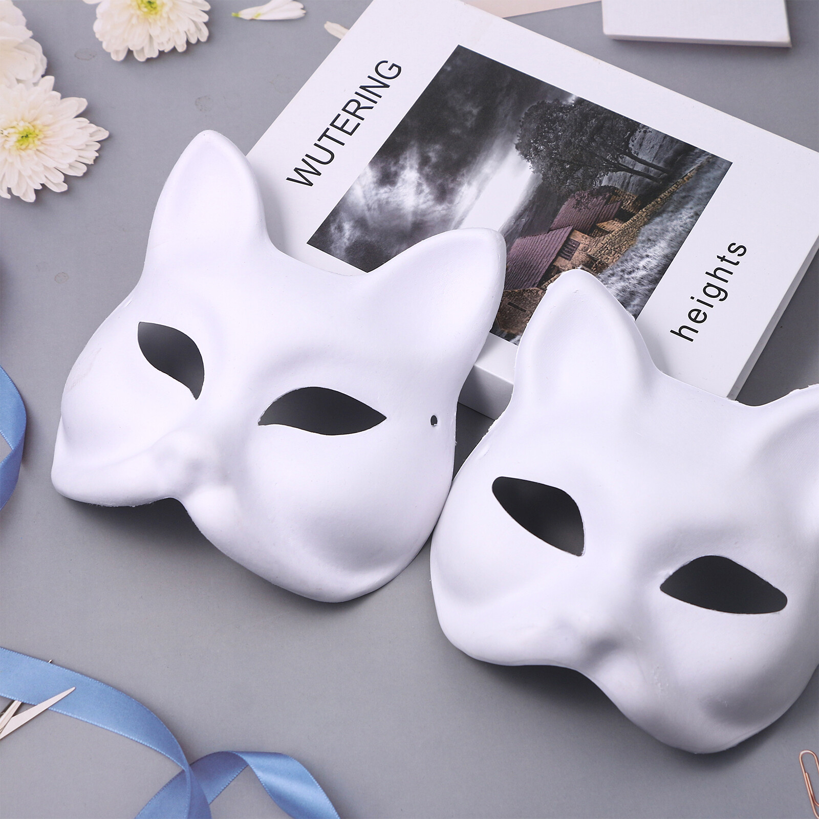 Seenelling Therian Mask Kit DIY – Blanko Katzenmaske Mit Filz, Kunstpelz & Mesh-Augen, Bastelset Für Cosplay & Kostüme