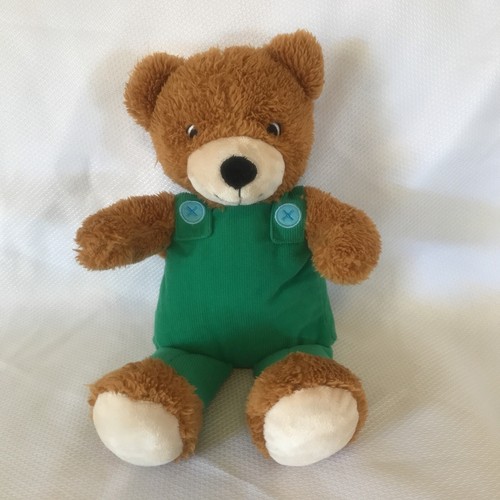 Kohls Cares  Corduroy Teddy Bear Green Overalls Plush Stuffe
