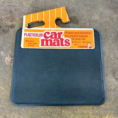 NOS Plasticolor NAVY Textured Rear Floor Mats 15x14 Rubber Vintage Deadstock