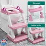Potty Training Seat with Step Stool Ladder for Kids and Toddler,Wiifo Sturdy Potty Ladder with Soft Padded Cushion for Toddler Boys and Girls(Pink) 2025 New Version
