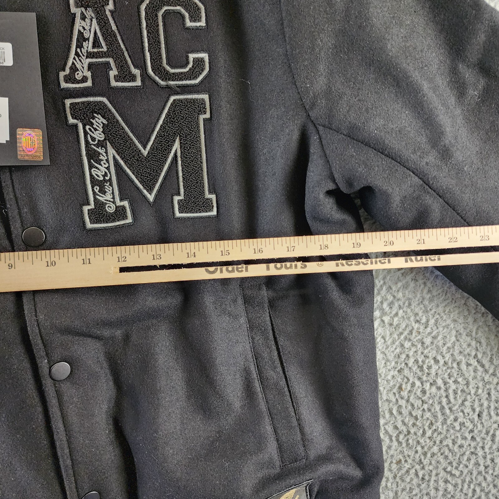 AC Milan Coach Jacket Men's M Black Full Front Button Closure With Side Pockets - Picture 9 of 14