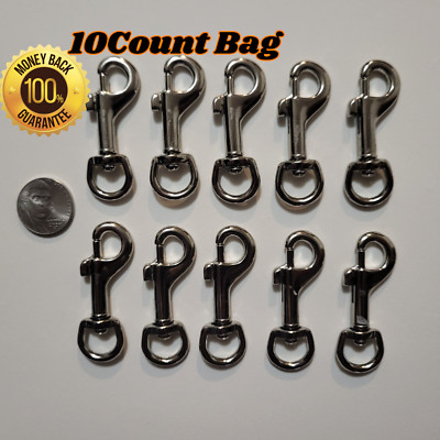 2'' swivel snap hook 3/8'' swivel eye. purse, leashes chrome zinc 10 Count Bag