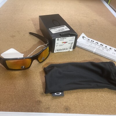 NOS OAKLEY Gascan Sunglasses Polished Black / Prizm Ruby Lens RARE Sun Glasses