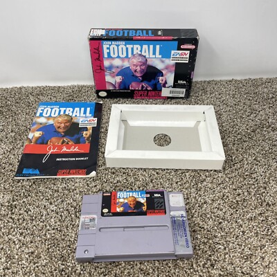  John Madden Football (Super Nintendo SNES 1991 Electronic Arts) Complete in Box