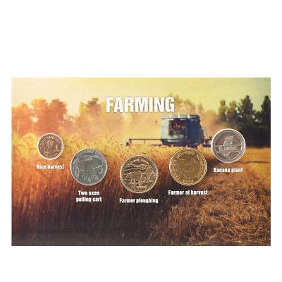 Farming Coin Set | Rice Harvesting | Oxes and carts | Farmers | Banana plants
