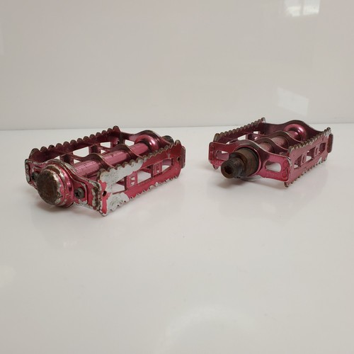 Rare Vintage KKT K-MX BMX Pedals Set Red 1/2