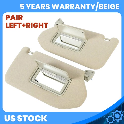 pair Sun Visor Wtih Light For 13-18 Pathfinder 14-17 Infiniti QX60 13 JX35 Beige