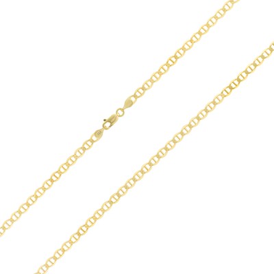 Pre-owned Nuragold 14k Yellow Gold Solid 5mm Womens Mariner Anchor Flat Link Chain Bracelet 7"