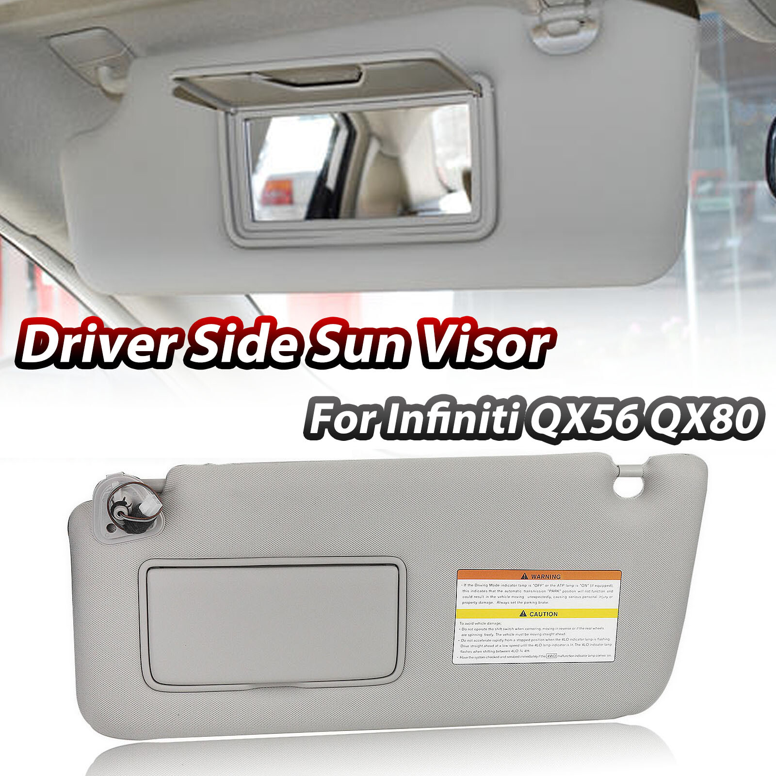 Left Driver Sun Visor For Infiniti QX56 QX80 964011LA3D 96401