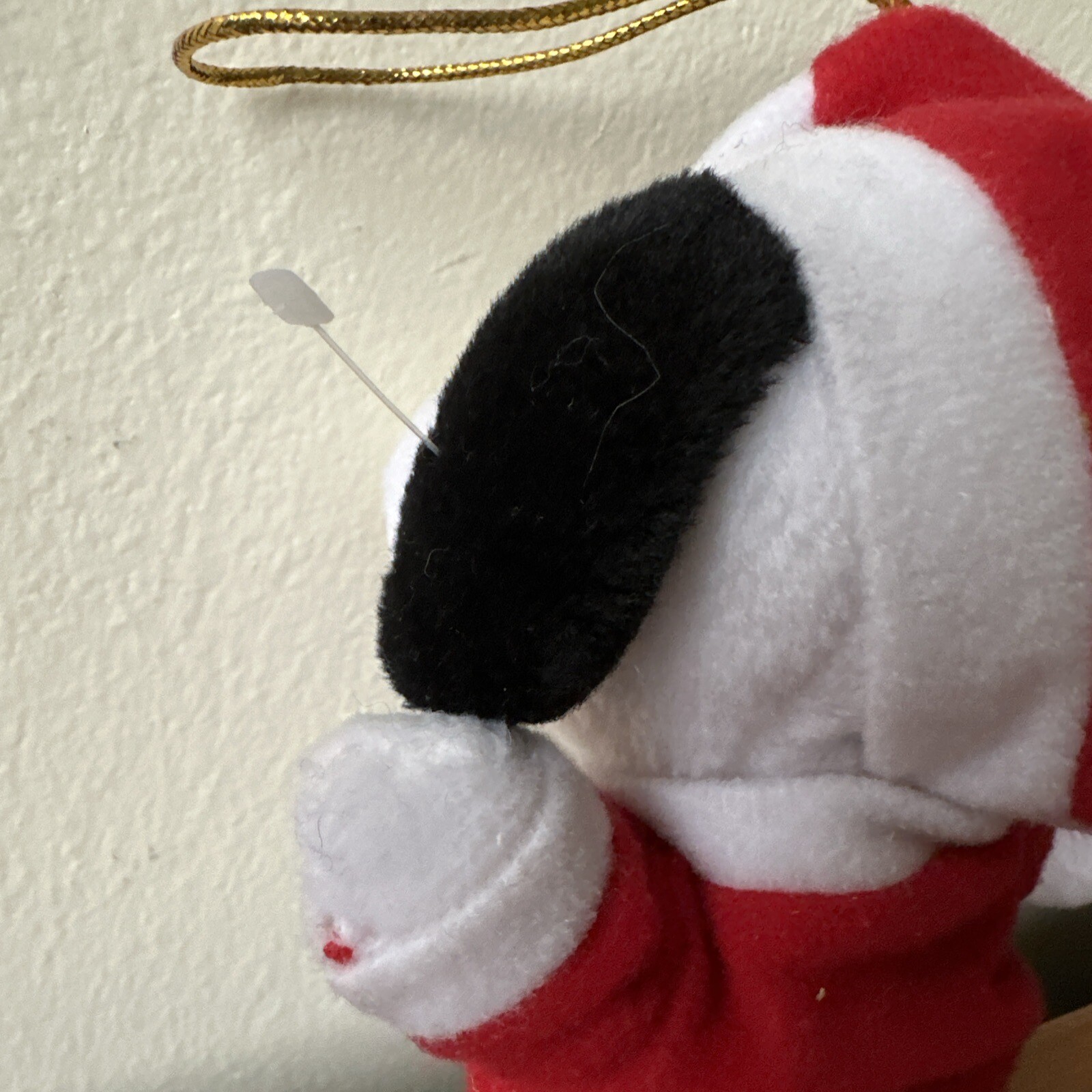 Kurt Adler Snoopy Santa plush Christmas Ornament 6in