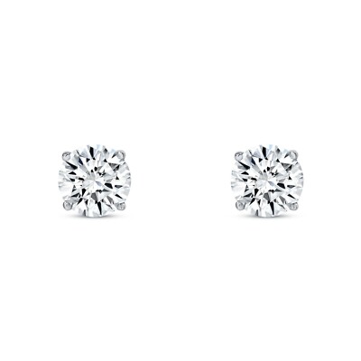 Pre-owned Shine Brite With A Diamond 2 Ct Round Lab Created Grown Diamond Earrings 14k White Gold G/vs Basket Screw In White/colorless