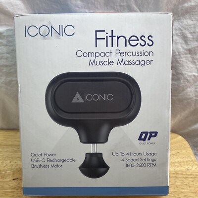 Iconic Fitness Compact Percussion Muscle Massager Quiet Power Deep Muscle